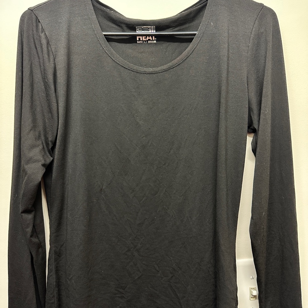 Warm Black Long Sleeve Top for Women